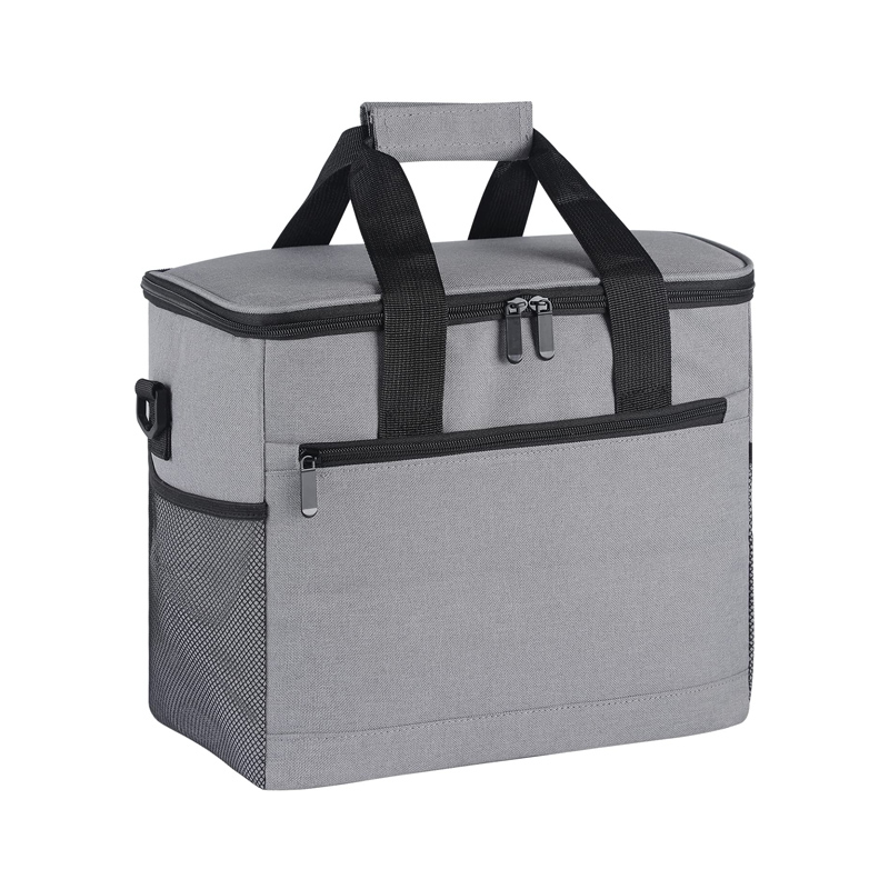 16L Capacity Grey Insulated Lunch Box  Cooler Bag With Shoulder Strap For Beach, Picnic, Park Featured Image
