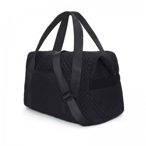 Borsone da viaggio grande Weekender all'ingrosso diretto in fabbrica da donna Borsa da palestra per yoga e fitness da donna nera