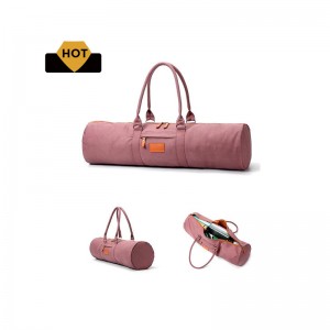 Grand sac fourre-tout zippé pour tapis de yoga, logo personnalisé portant un sac de voyage pour tapis de yoga en toile de coton