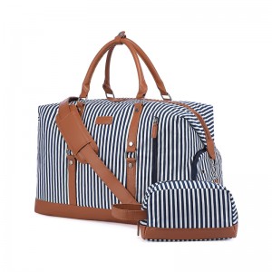 Canvas Weekender τσάντα, γυναικεία τσάντα διανυκτέρευσης Carryon Weekend Travel Duffel Tote με θήκη παπουτσιών με τσάντα καλλωπισμού Flight Εγκρίθηκε