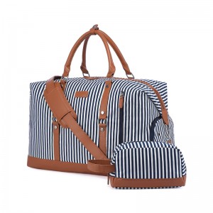 Kanvas Hafta Sonu Çantası, Bayan Gece Çantası Carryon Haftasonu Seyahat Duffel Tote, Tuvalet Çantası ile Ayakkabı Bölmesi ile Uçuş Onaylandı