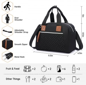 Insulated Lunch Bag for Women Reusable Cooler Tote with Adjustable Shoulder Strap