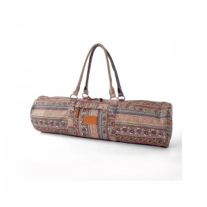 Large Big Tote Zip Up Yoga Sling Bag For Yoga Rug, Custom Logo Carrying Cotton Canvas Yoga Mat Travel Bag